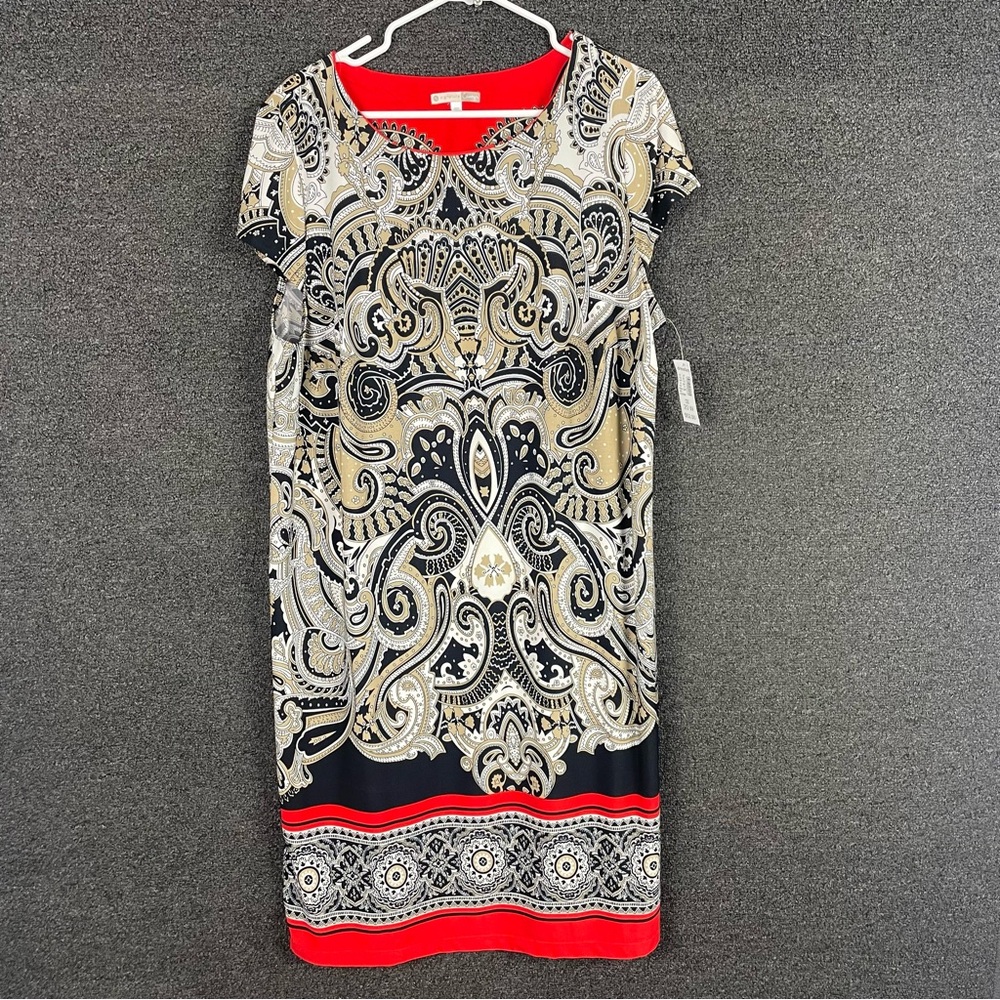 Dressbarn Dress Womens plus size 20W multicolor paisley short Sleeve NWT $52